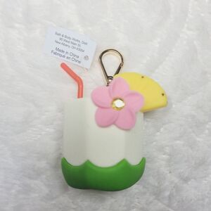 BBW Coconut Drink PocketBac Holder Flower Straw Pineapple Slice New OOS